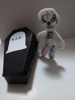 Voodoo Doll Poppet in a Coffin  Be aware Doll Will Bite - image1